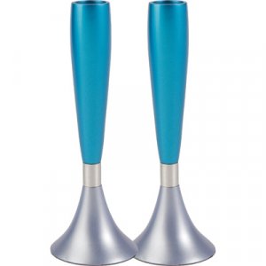 Two Tone Anodized Aluminum Slender Candlesticks - Yair Emanuel