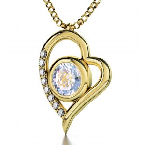 Gold Plate Music Heart Swarovski Necklace by Nano