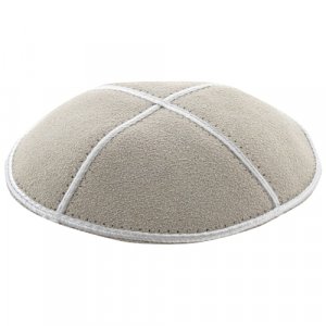 Suede Kippah in Off White Color