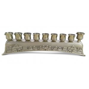 Beautiful Jerusalem Chanukah Menorah - Choose your color