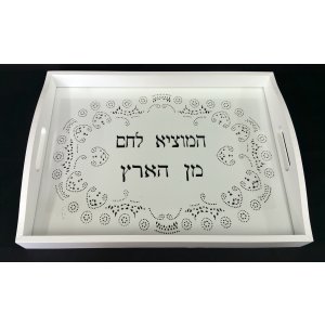 Lace design White challah Board