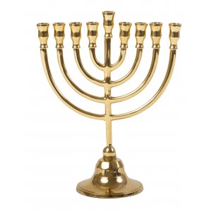 Classic Branched Hanukkah Menorah, Brass - Yair Emanuel