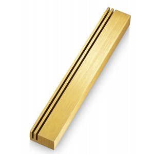 Laser Cut Vertical Tracks Mezuzah Case, Gold - Adi Sidler