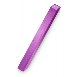 Shin on Top of Smooth Purple Mezuzah Case by Adi Sidler