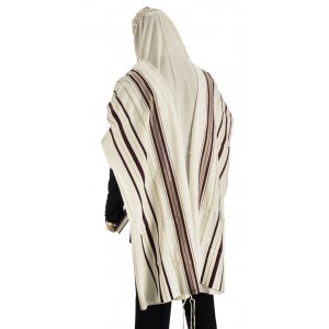 Talitania Wool Tallit - Maroon and Gold Stripes