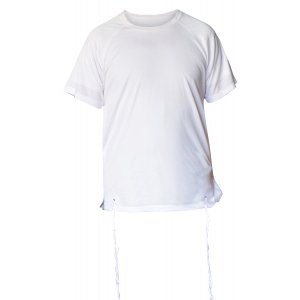 Dry-Fit Tzitzit T-shirt With Kosher Tzitzis in White by Talitnia