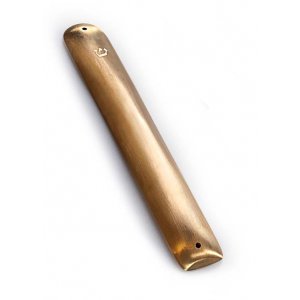 Contemporary Style Brass Mezuzah Case, 8 Inches High - Anat Basanta
