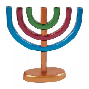 Seven-Branch Classic Temple Menorah in Various Colors - Yair Emanuel