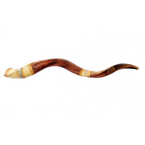 Hand Painted Jumbo Yemenite Shofar - Jerusalem