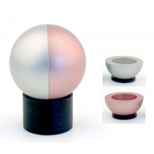 Pink Travelling Aluminum Shabbat Candlesticks Ball Series by Agayof
