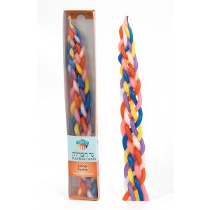 Colorful Handcrafted Braided Beeswax Havdalah Candle