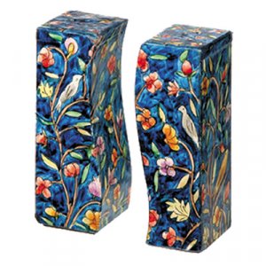 Hand-Painted Nature Design Wood Fitted Salt & Pepper Shaker - Yair Emanuel