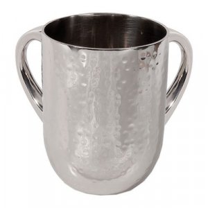 Silver Hammered Aluminum Netilat Yadayim Wash Cup - Yair Emanuel