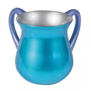 Small Turquoise Aluminum Netilat Yadayim Wash Cup - Yair Emanuel