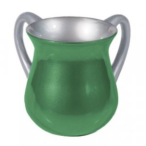 Small Green Aluminum Classic Netilat Yadayim Wash Cup - Yair Emanuel