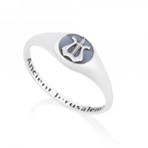 Sterling Silver Ring – Lyre Image of King David's Lyre
