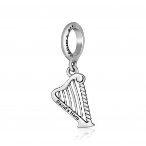 King David's Harp Bracelet Charm - Sterling Silver