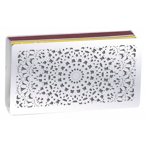 Stainless Steel Matchbox Holder, Pomegranate Mandala - Dorit Judaica