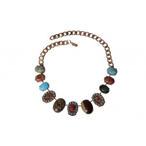 Handcrafted Semi Precious Stones on Rose Gold Chain, From Isis Collection - Amaro