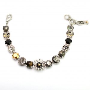 Handcrafted Bracelet, Silver and Semi-Precious Stones and Crystals - Amaro