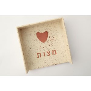Handcrafted Terrazo Design Passover Matzah Tray with Terracotta Heart - Graciela Noemi