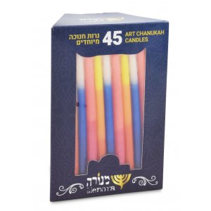 Colorful Slender Handmade Dripless Hanukkah Candles