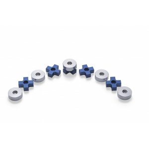 Dural Purpose Tic Tac Toe Game and Hanukkah Menorah, Cobalt Blue - Laura Cowan