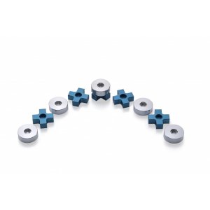 Dual Purpose Tic Tac Toe Hanukkah Menorah, Turquoise - Laura Cowan