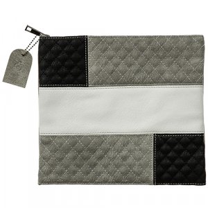 Tefillin Bag with Shades of Brown and Off White Stripes - Faux Leather