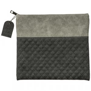 Two Tone Gray Tefillin Bag - Faux Leather