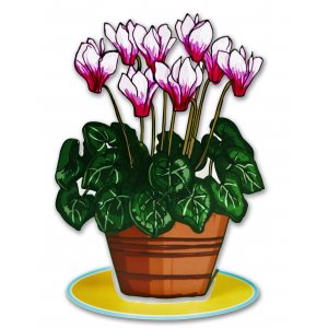 Dorit Judaica Free-Standing Cyclamen Sculpture