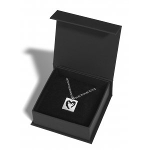 Stainless Steel Necklace with Cutout Heart within a Heart Pendant - Adi Sidler