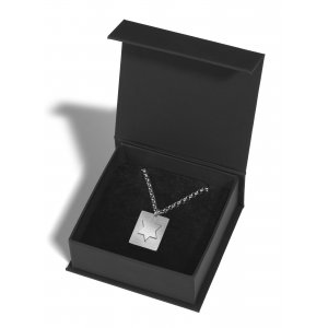 Stainless Steel Necklace with Cutout Star of David Pendant - Adi Sidler