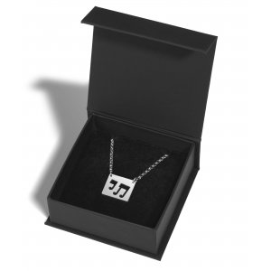 Stainless Steel Necklace with a Musical Notes Chai Pendant - Adi Sidler