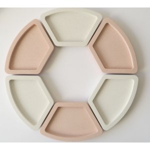 Graciela Noemi Handcrafted Modular Passover Seder Plate - Terracotta and White