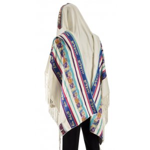 Jerusalem Design Tallit Blue Shades by Talitnia
