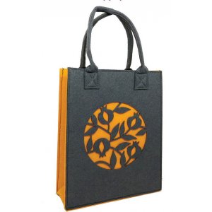 Gray and Mustard Pomegranate Design Dorit Judaica Woman's Tote Bag