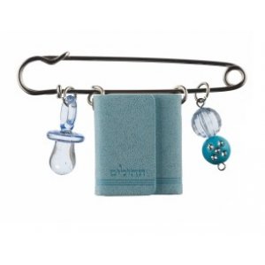 Tehillim Psalms Pin for Baby Carriage, Stroller or Crib - Light Blue