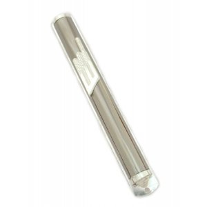 Western Wall Shin Mezuzah Case - Silver Plate