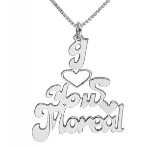 Love you English Name Necklace in Silver