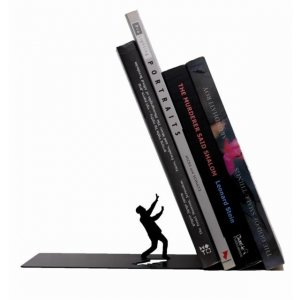 Metal Bookend - Falling Books by Artori