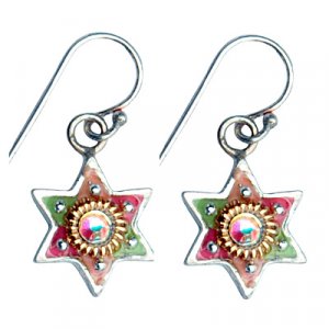 Multicolor Star of David Earrings - Shahaf