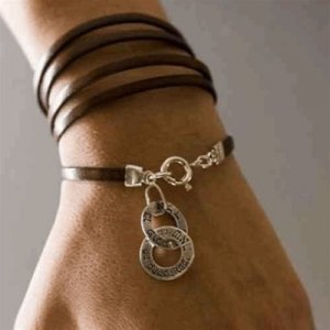 Wrap Around Leather Bracelet, Two Discs with Engraved 72 Names of G-d