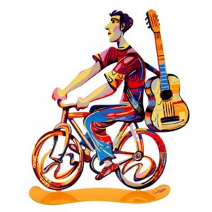 Troubadour Rider Free Standing Double Sided Bicycle Sculpture - David Gerstein