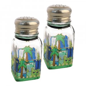 Glass Jerusalem Salt and Pepper Shakers