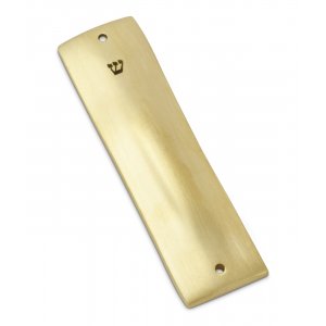 Contemporary Small Brass Mezuzah Case, 4.8" Height  Anat Basanta