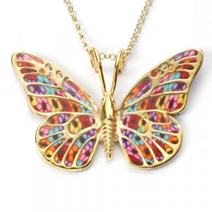 Thousand-Flowers Butterfly Pendant by Adina Plastelina SALE PRICE - 1 LEFT IN STOCK !!