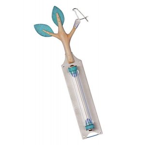 Olive Tree and Dove Mezuzah Case Turquoise - Wood and Metal by Shraga Landesman