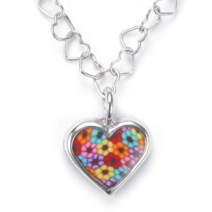 Tiny Thousand Flower Heart Charm by Adina Plastelina SALE PRICE - 1 LEFT IN STOCK !!