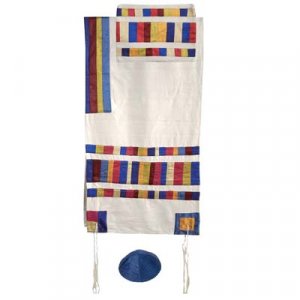 Hand Woven Silk & Embroidered Silk Applique, Multicolor stripes - Yair Emanuel